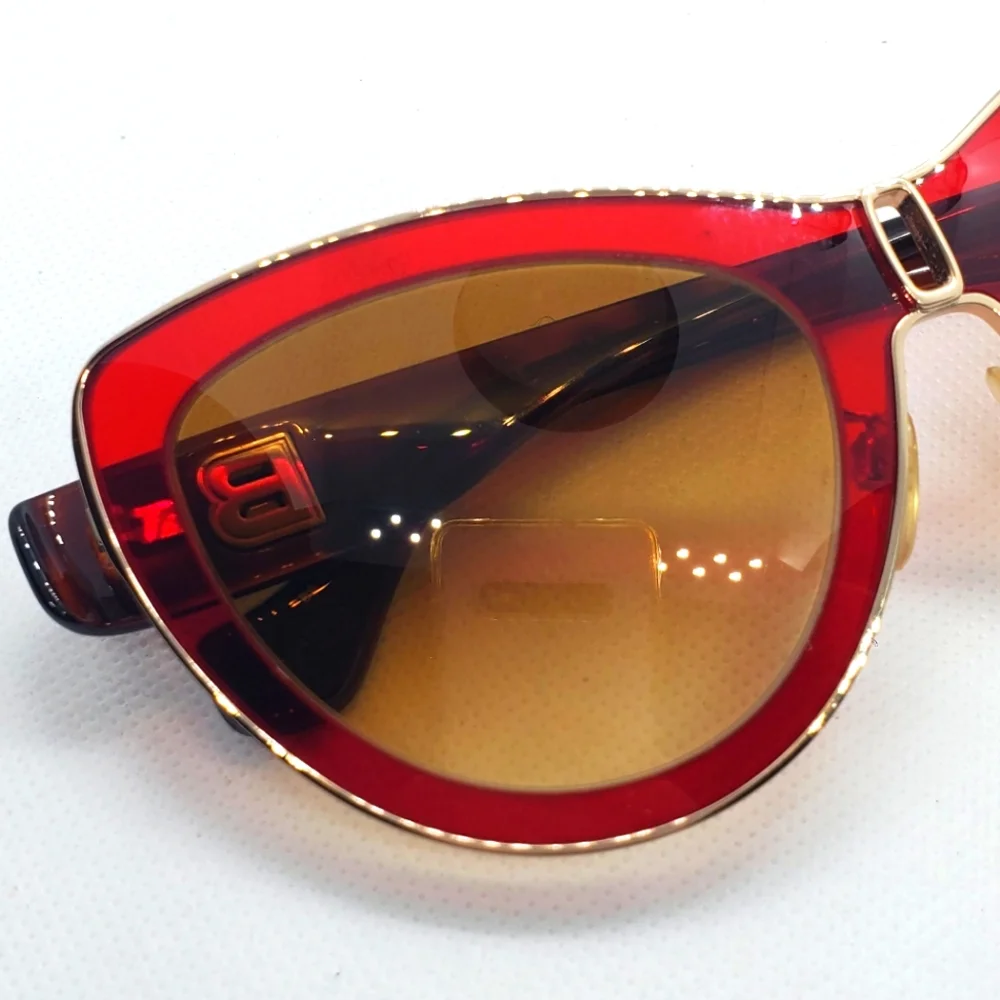 BALENCIAGA - sunglasses- red/brown lenses- gold/brown frame-Like-New - Picture 6 of 10